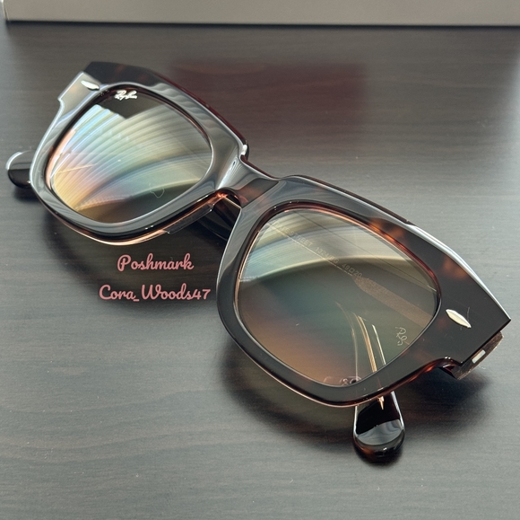 RayBan State Street Tortoise Frame RB2186 Gradient Brown Lens Unisex New - Picture 5 of 17